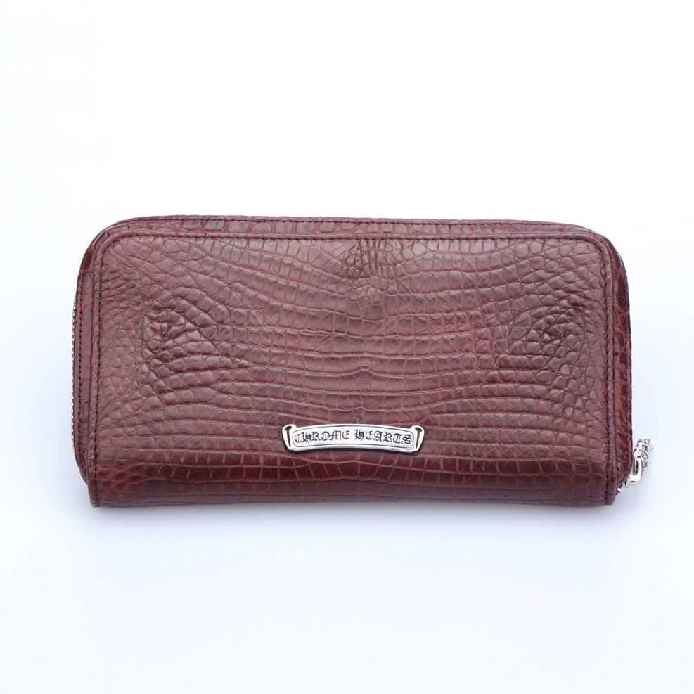 CHROME HEARTS 크롬하츠 악어가죽 지퍼 장지갑 (925실버)