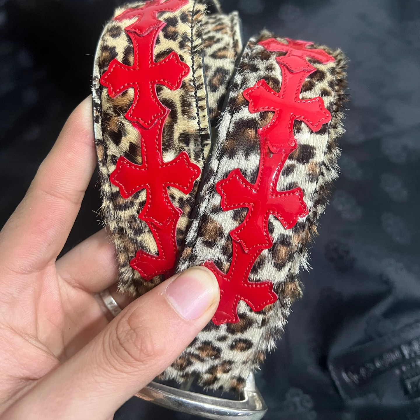 CHROME HEARTS 크롬하츠 벨트 송아지털&송아지가죽 #1651228