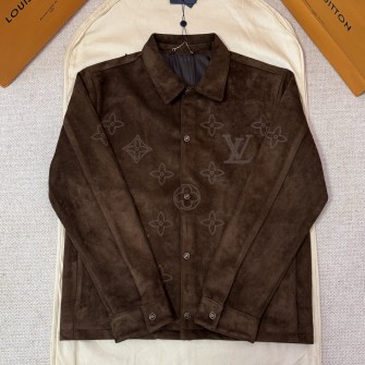 LOUIS VUITTON 루이비통 MONOGRAM 자수 스웨이드 가죽 자켓 남자 1AIJYB #1647617