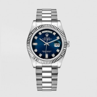 [프리미엄] ROLEX 롤렉스 데이데이트 36mm 실버 큐빅 128239