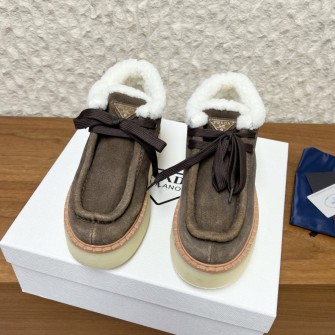 PRADA 프라다 신발 스웨이드 미드탑 스니커즈 #16516119