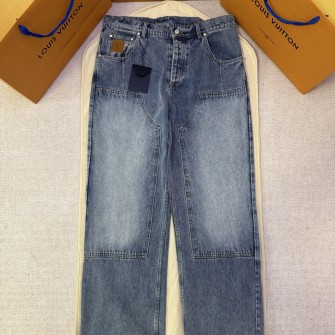 LOUIS VUITTON 루이비통 다미에 와이드 레그 진 청바지 #2023624