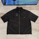 PRADA 프라다 숏슬리브 리나일론 셔츠 블랙 #2336312