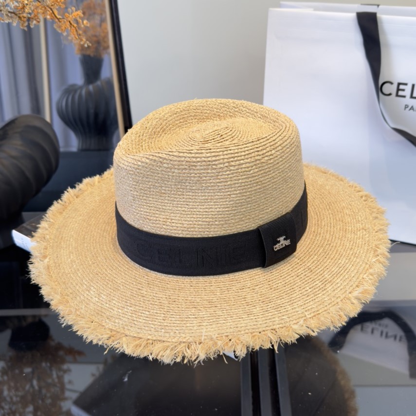 CELINE 셀린느 밀짚 버킷햇 #16516312