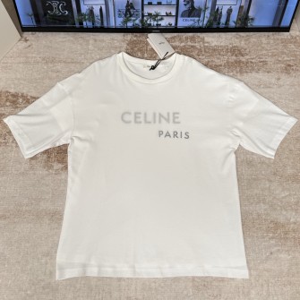 CELINE 셀린느 더블 레이어 티셔츠 - 파인 코튼 저지 #18406314