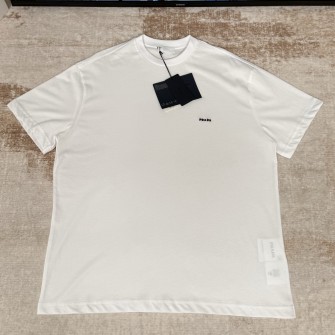 PRADA 프라다 자수 로고 티셔츠 화이트 #15416315