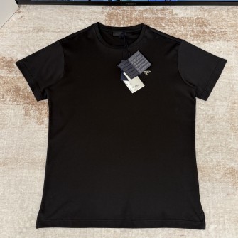 PRADA 프라다 트라이앵글 로고 코튼 티셔츠 #15336316