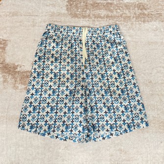 LOUIS VUITTON 루이비통 모노그램 프린트 실크 쇼츠 반바지 1AJUO5