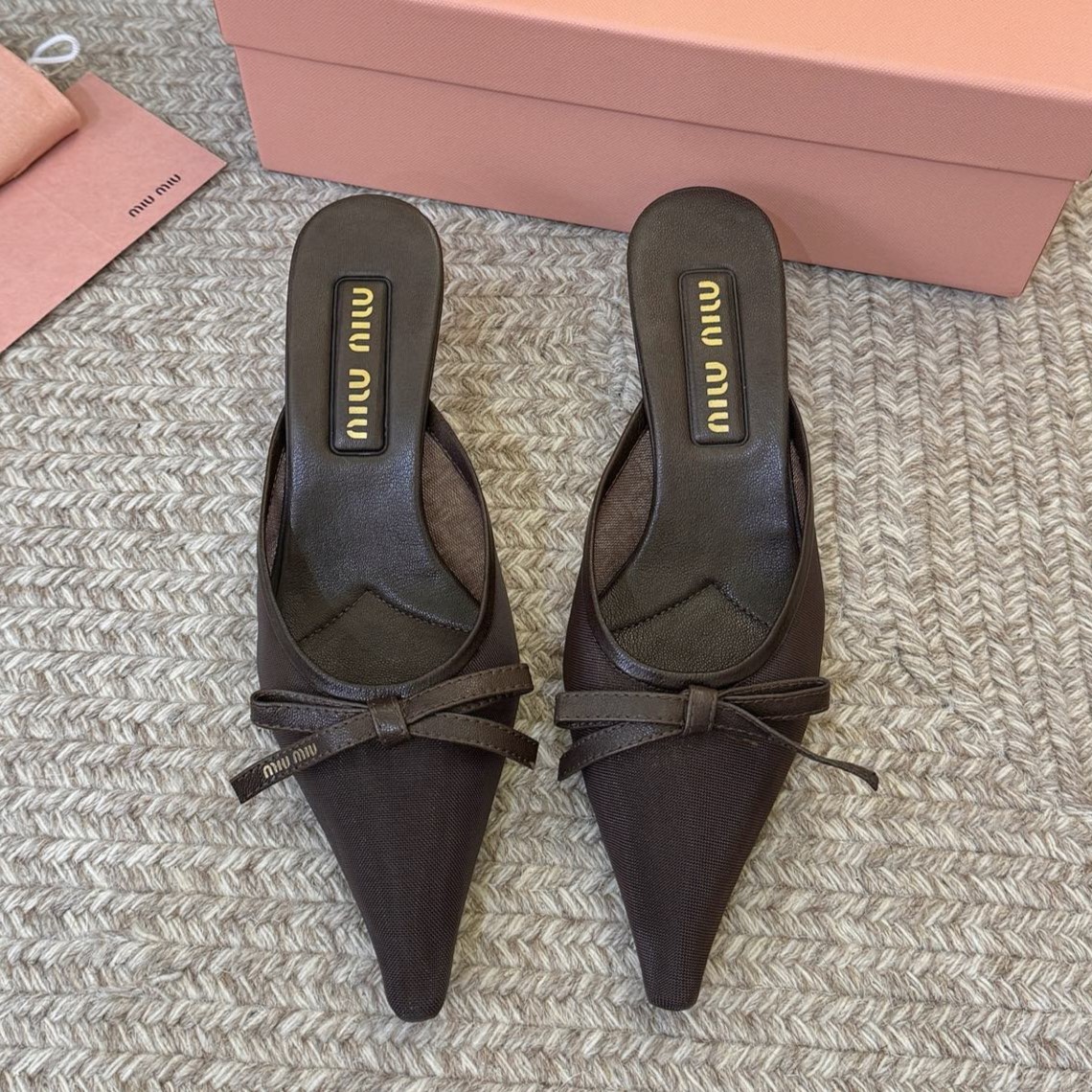 MIU MIU 미우미우 보우 55 펌프스 인 메쉬 #16186316