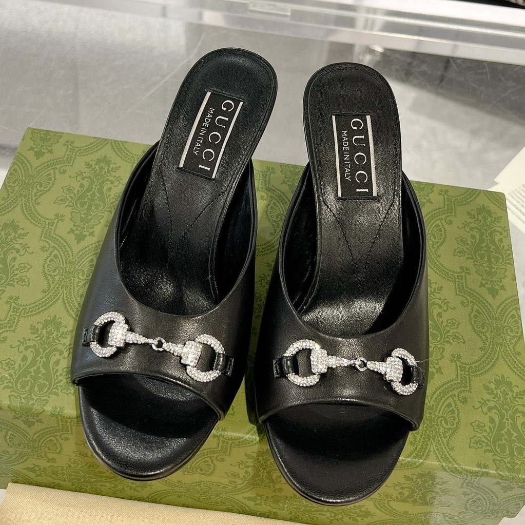 GUCCI 구찌 여성 홀스빗 미들힐 슬라이드 샌들 #17106318