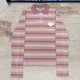 PRADA 프라다 스트라이프 긴팔 폴로 셔츠 #17396320