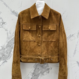 SAINT LAURENT 생로랑 올리브 그린 스웨이드 재킷 (로제재킷) #1446326