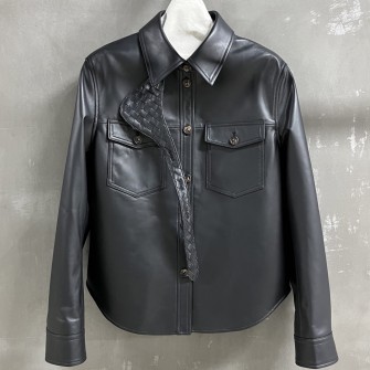 BOTTEGA VENETA 보테가베네타 램스킨 포켓 가죽 재킷셔츠 #1556326