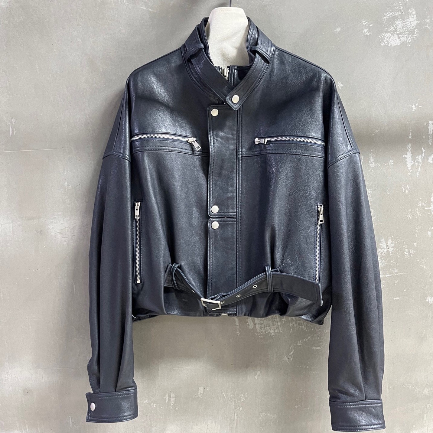 BALENCIAGA 발렌시아가 램스킨 가죽 재킷 #15216326