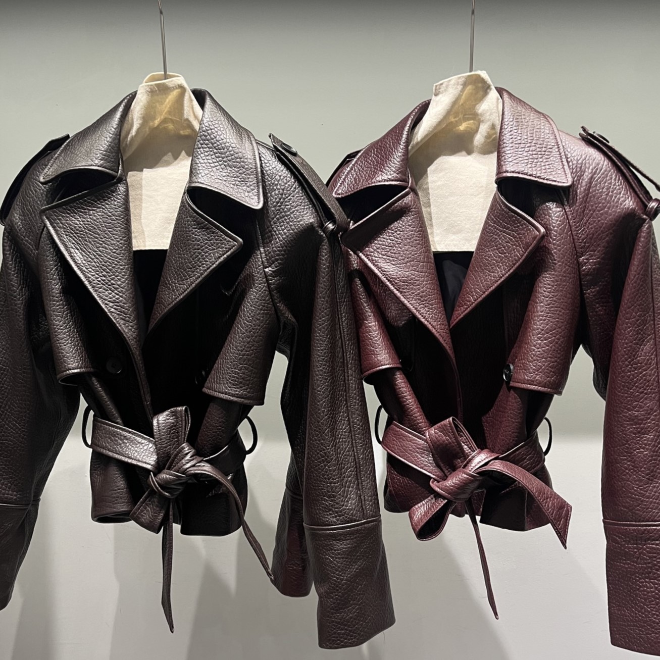 SAINT LAURENT 생로랑 가죽 랩 스타일 모토가죽 재킷 #16416326